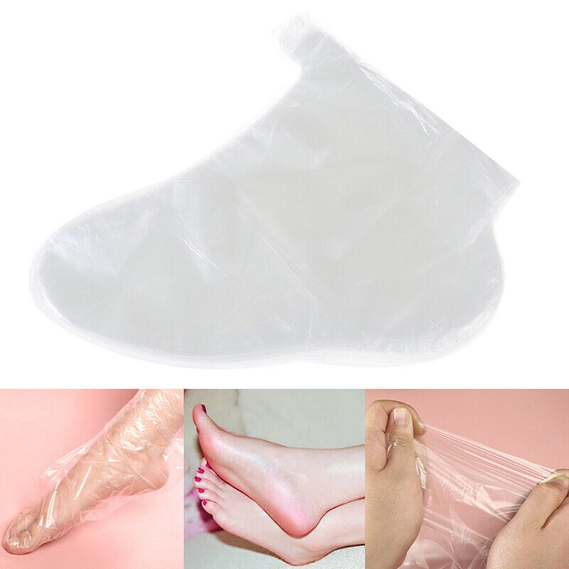 100pcs Clear Plastic Disposable Bath Liner Foot Pedicure Spa Wax Cover Bag .p9