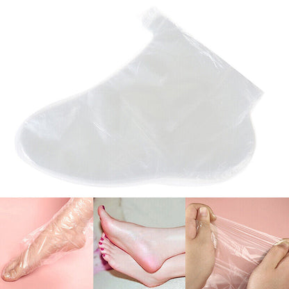 100pcs Clear Plastic Disposable Bath Liner Foot Pedicure Spa Wax Cover Bag .p9