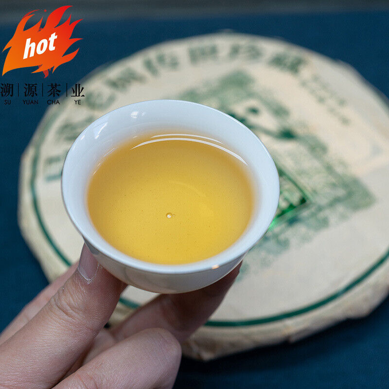 357g Yiwu Heirloom Green Seal Pu'er Raw Tea Cake Yunnan Ancient Tree Cake Tea