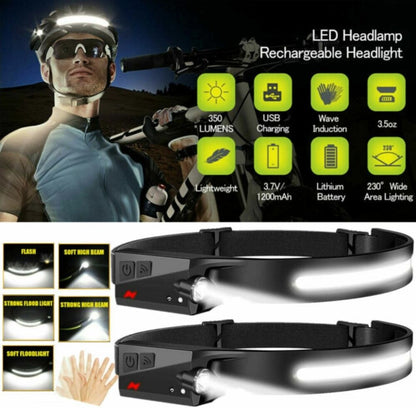 2 Lamparas LED Impermeable USB Recargable Linterna Potente de Cabeza Sport Work