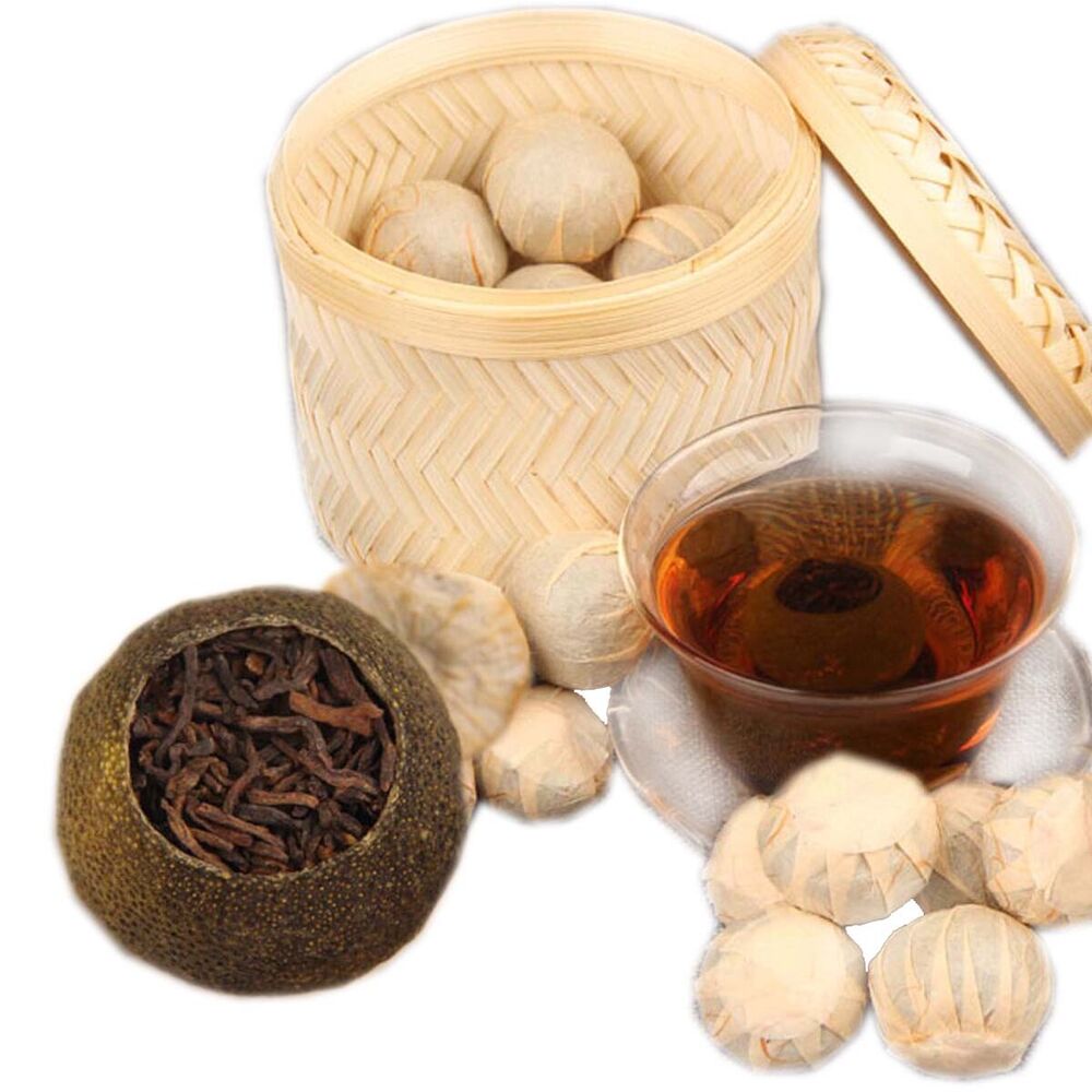 Small Green Mandarin Shu Cha Barrel 250g Orange Bowl Puerh Tea Ripe Puerh Tea-
