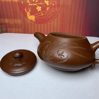 Vintage Chinese Yixing Purple Clay Teapot Zisha Ceramic Orchid Household Teaware