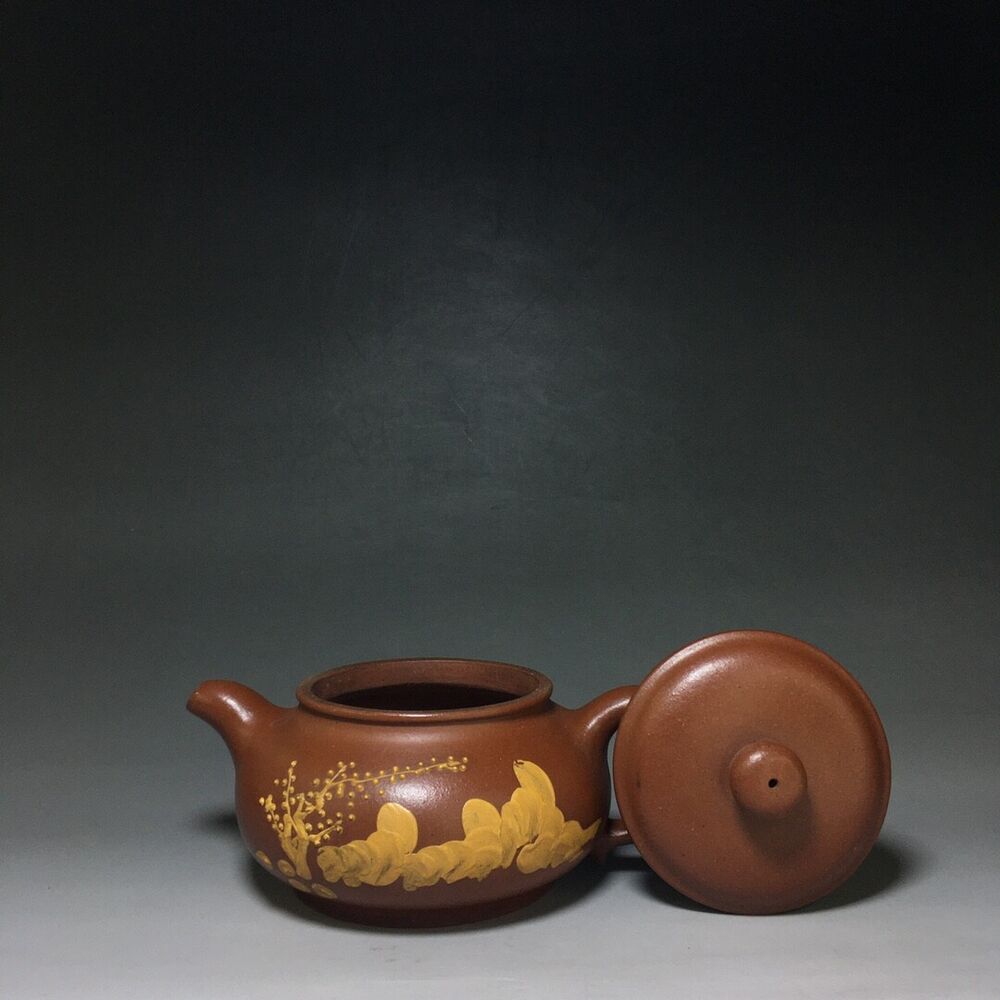 vintage chinese yixing purple clay teapot zisha ceremony carving Collectible art