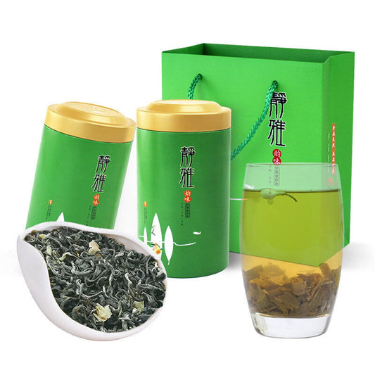 Jasmine Tea Strongly scented jasmine tea Herbal Tea Canned New Green Tea 125g