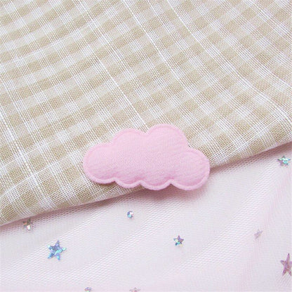 60Pcs/Lot 4.5x2.5cm Felt Cloud Padded Appliques Artificial Crafts Hairclip Patch