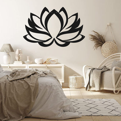 Metal Wall Art - Lotus Flower - Metal Wall Decor Home Office Yoga Studio Décor