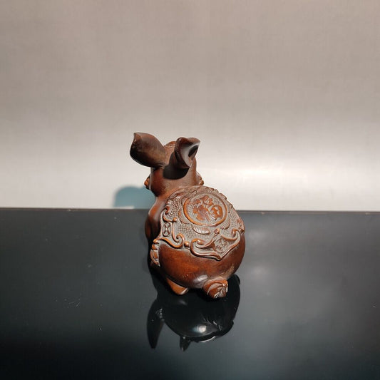 vintage wooden ornament carving mini Rabbit statue pet Animal decorative Gift