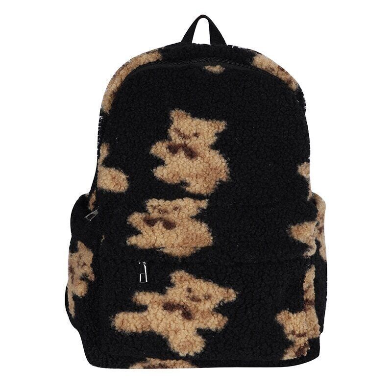 Lamb Hair Backpack Women School Bags Teenage Girls Backpack Bagpack Backpack