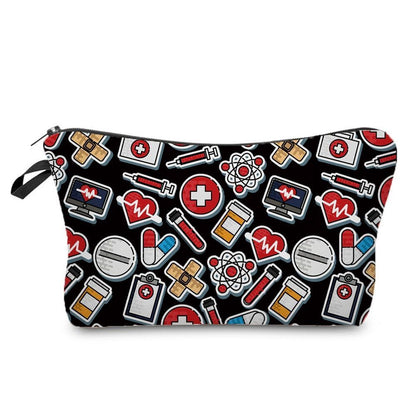 Nurse Pattern Cosmetics Bags Printed Makeup Purse Fashion Toiletry Storage Bags