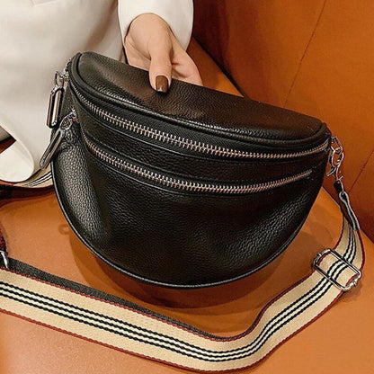 Leather Handbags Cowhide One Shoulder Shoulder Bag Diagonal Chest Bag Polyester