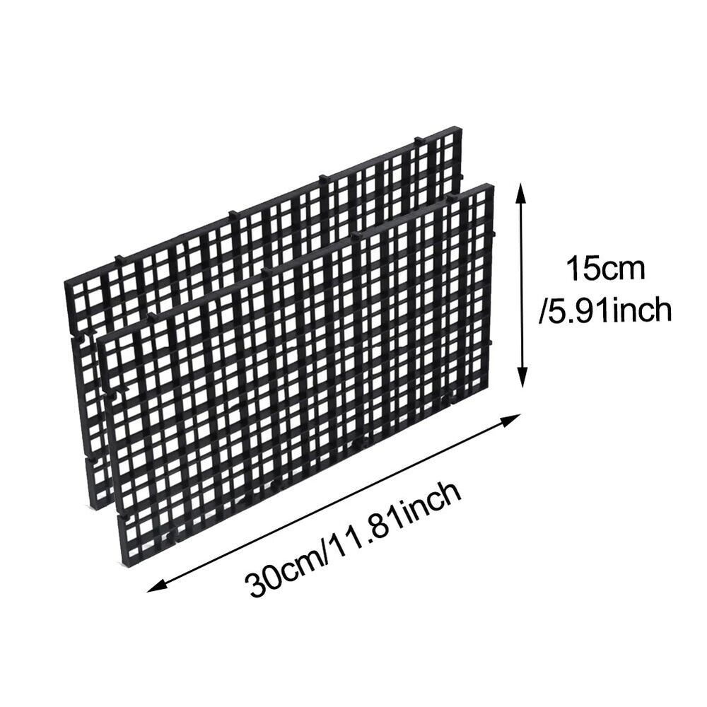 Aquarium Filter Net 2Pcs Fish Tank Black Grids Divider Tray Crate Filtering Mesh