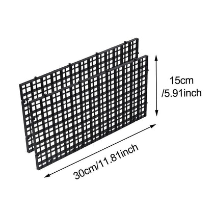 Aquarium Filter Net 2Pcs Fish Tank Black Grids Divider Tray Crate Filtering Mesh