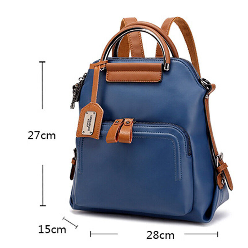 Oil Wax Leather Women's Fashion Backpack Outdoor Travel Rucksack School Bag