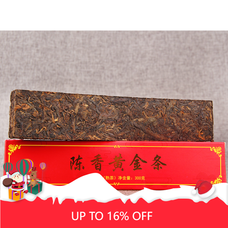 Ancient Tree Pu'er Tea Black Tea 300g Puerh Ripe Tea Aged Golden Bar Spring Tea