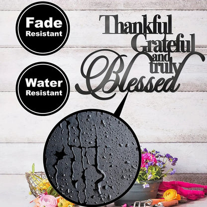 Thankful Grateful And Truly Blessed Metal Sign Personalized Wall Decor Wall Art