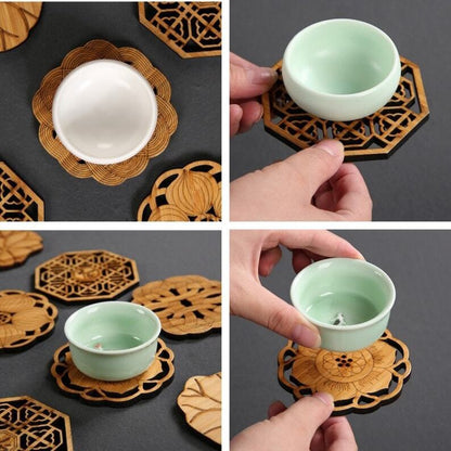 Creative Wood Tea Coasters|Coffee Coasters|Tea Accessories