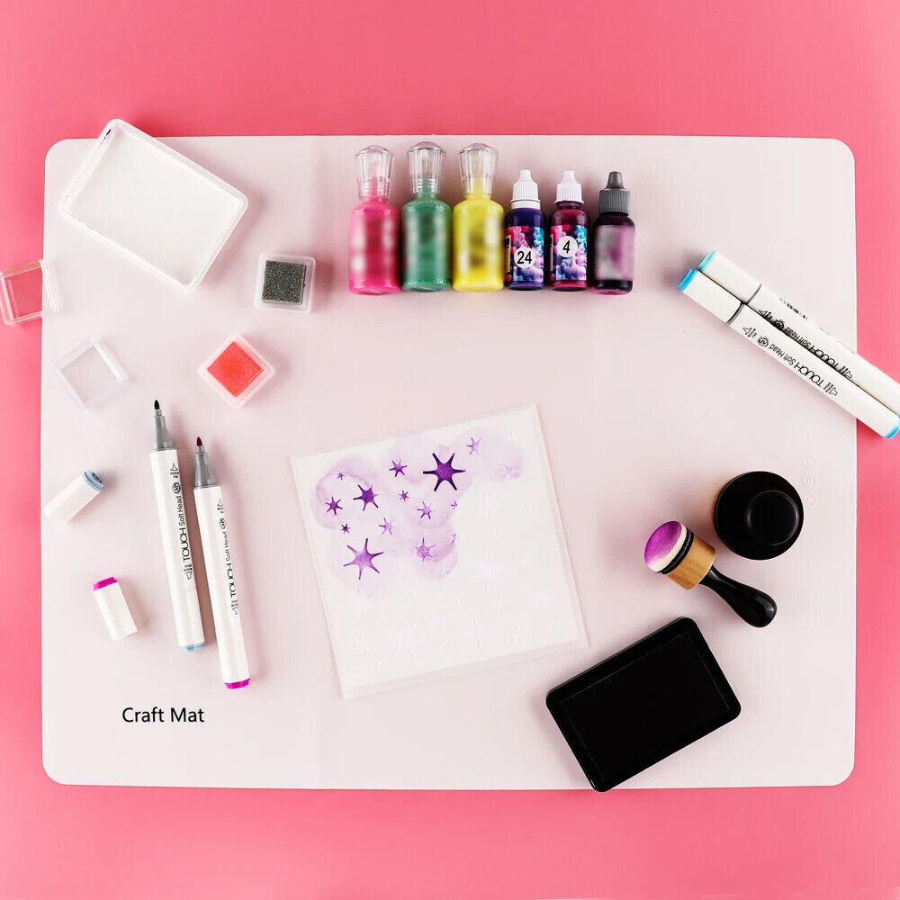 Craft Mat Non-Stick Silicone Media Acrylic Painting Watercolor Ink Blending Tool