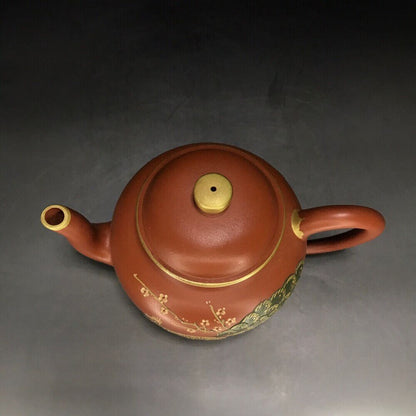 vintage chinese yixing purple clay teapot zisha ceremony carving Collectible art