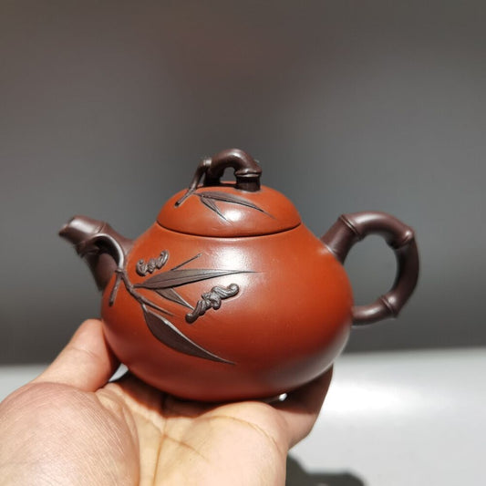 Chinese Yixing Zisha Clay Handmade bamboo Exquisite Teapot 品名：竹韵壶 底款：魏援良