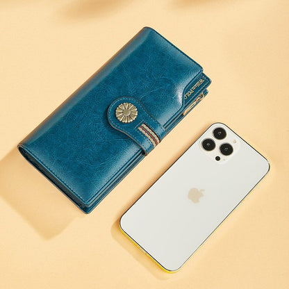 Card Holder Purses Leather Long Wallet Zip Hasp Bag Money Coin Pocket Card Bags