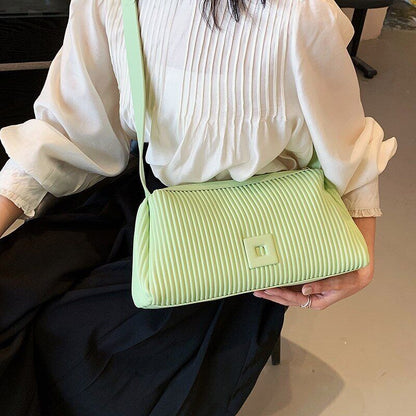 Shoulder Side Bags for Women PU Leather Small Bag Pleats Handbags and Purses