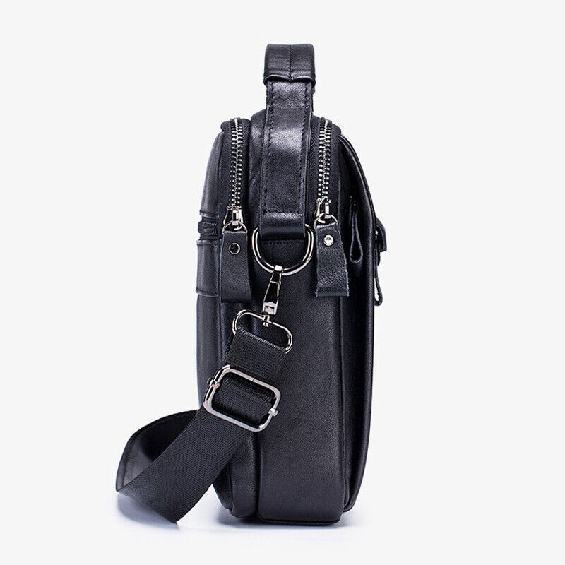 100% Genuine Leather Men's Sling Shoulder Bag Messenger Bag 8" Handbag Crossbody