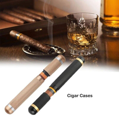 Travel Cigar Box Cigarettes Case Mini Humidor Moisture Storage Tube Jar 175x25mm
