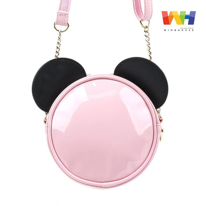 WINGHOUSE X Minnie 3D Glitter Bow Crossbody Purse Small Chest Sling Bag Pink