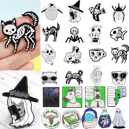 Punk Funny Enamel Brooch Lapel Funny Pin Creative Badge Collar Bag Decor Gi