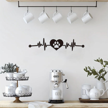 Pet Lovers Heartbeat Metal Sign - Wall Decor for Home, Garden, and Office