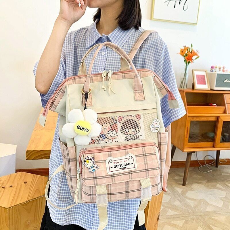 5 Set Women Backpack School Bags Teenage College Student Kids Book Bagpack