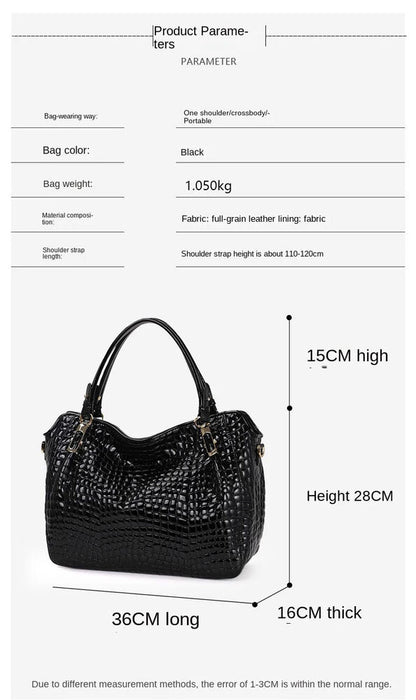 Crocodile Pattern Leather Women's Handbags Lady Tote Bag Shoulder Bags