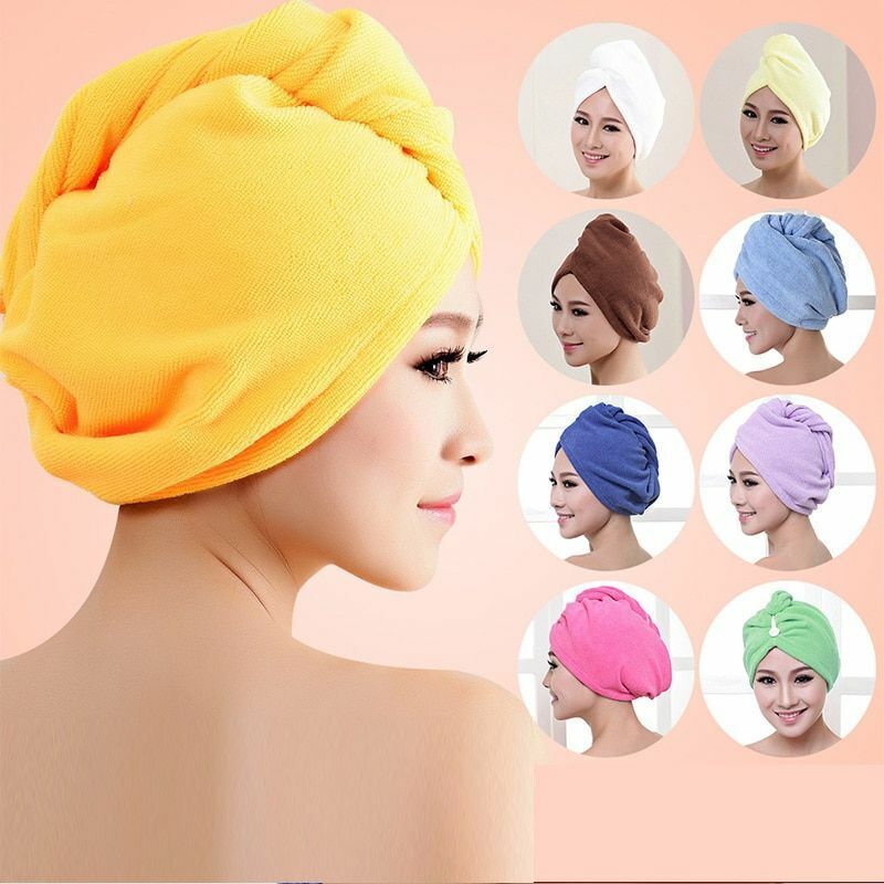 Hair Drying Wrap Microfibre Women Towel Quick Hat Cap Turban Head Bathing Tools