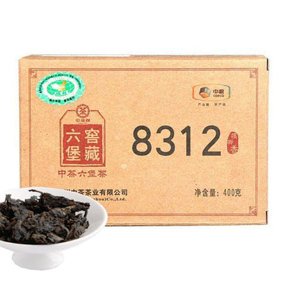 Zhong Cha Dark Organic Tea Brick 8312 Liupao Tea Hey Cha Liu Bao 400g