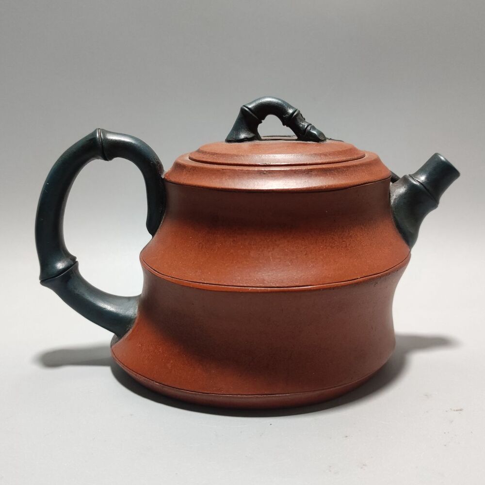 Vintage Chinese Yixing Purple Clay Teapot Zisha Ceremony Ceramic Bamboo Teaware