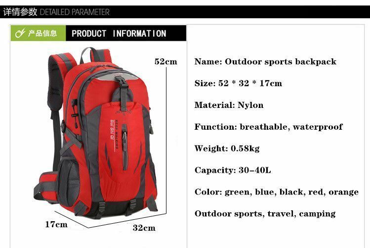 30L Outdoor Waterproof Bag Traveling Trekking Backpack Climbing Hiking Tactical