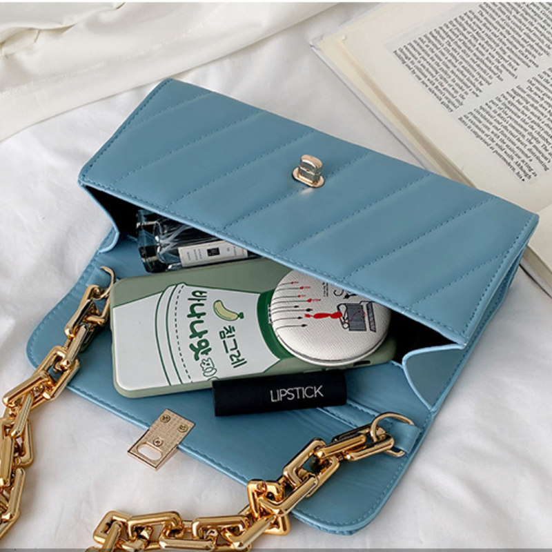 All-match Handbags PU Leather Chain Shoulder Bags Women Texture Shopping Bag