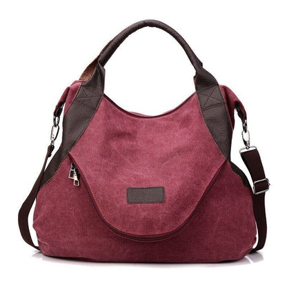 Women Ladies Large Pocket Casual Shoulder Cross body Handbags Canvas Leather Bag