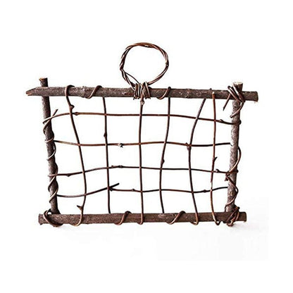 Air Plant Frame Rustic Rattan Holder Wall Hanging Planter For Home Decor 30x25cm