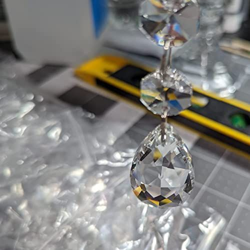 Supla 24 Pcs Teardrop Chandelier Prisms Candle Multi-colored