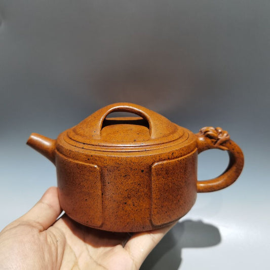 vintage china yixing purple clay teapot zisha ceremony carving collectible gift