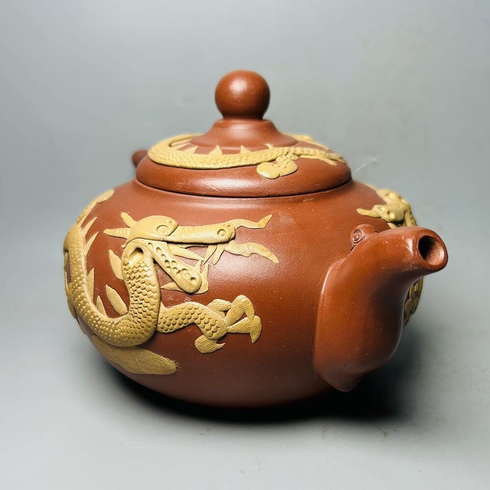 Vintage Chinese Yixing Purple Clay Teapot Zisha Ceremony Ceramic Dragon Teaware