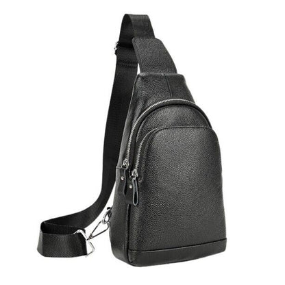 100% Genuine Leather Crossbody Bag Chest Bag Hiking Sling Backpack Shoulder Bag