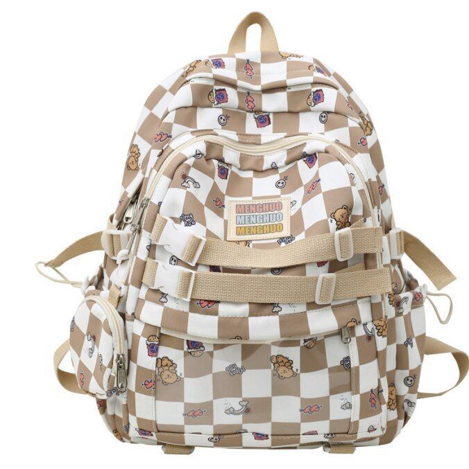 Cartoon Backpack Two Piece School Student Bag 31*13*42CM Canvas Zipper Blue Pink