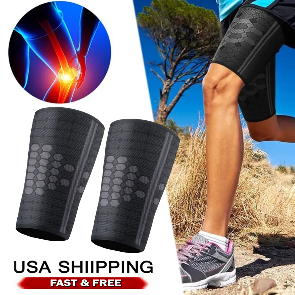 Mangas De Piernas Elasticas Calentamiento de Musculo para Deportes Trotar Correr