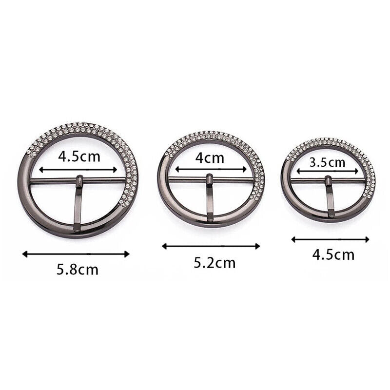 Belt Buckle Metal Pin Rhinestones Handbags Cuff Adjustment Dress Waistband Decor