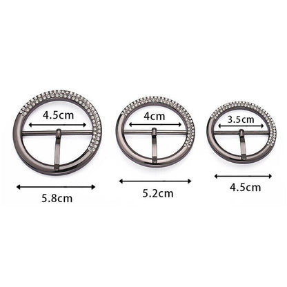Belt Buckle Metal Pin Rhinestones Handbags Cuff Adjustment Dress Waistband Decor