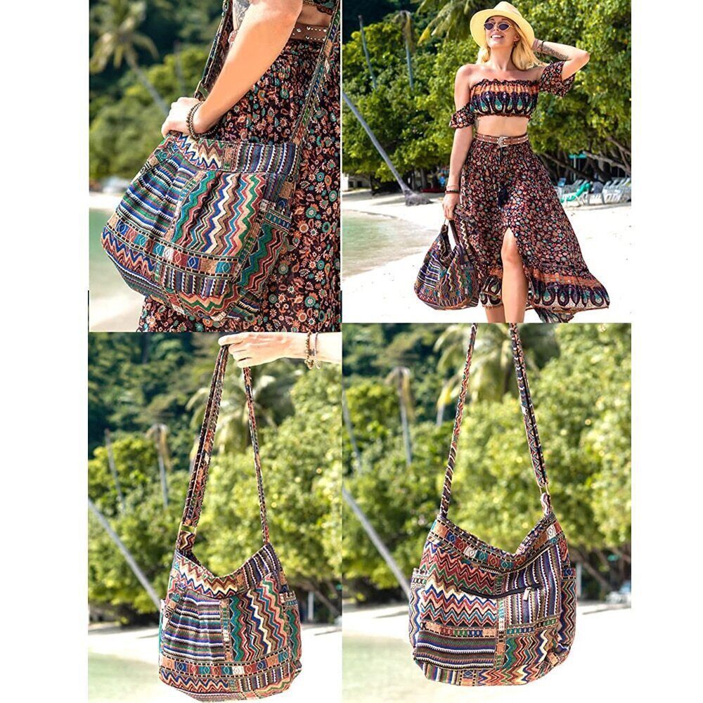Women Shoulder Bag Crossbody Bag Handbag Pockets Hobo Bag Fabric Bag