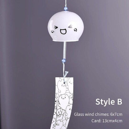 Glass Wishing Wind Chimes Cherry Blossom Courtyard Hanging Wind Chime