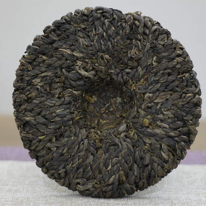 2013yr,400g Bian Zi Cha Raw Puerh Tea Cake,Braid Green Tea Pu erh Tea,Sheng Puer